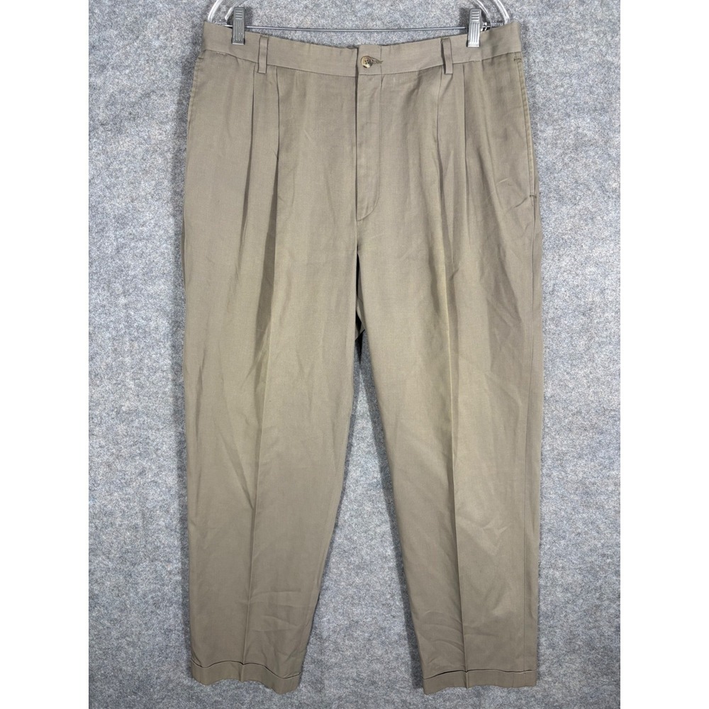 Glen Gate Mens Pleated‎ Khaki Dress Pants Size 36 Made in USA